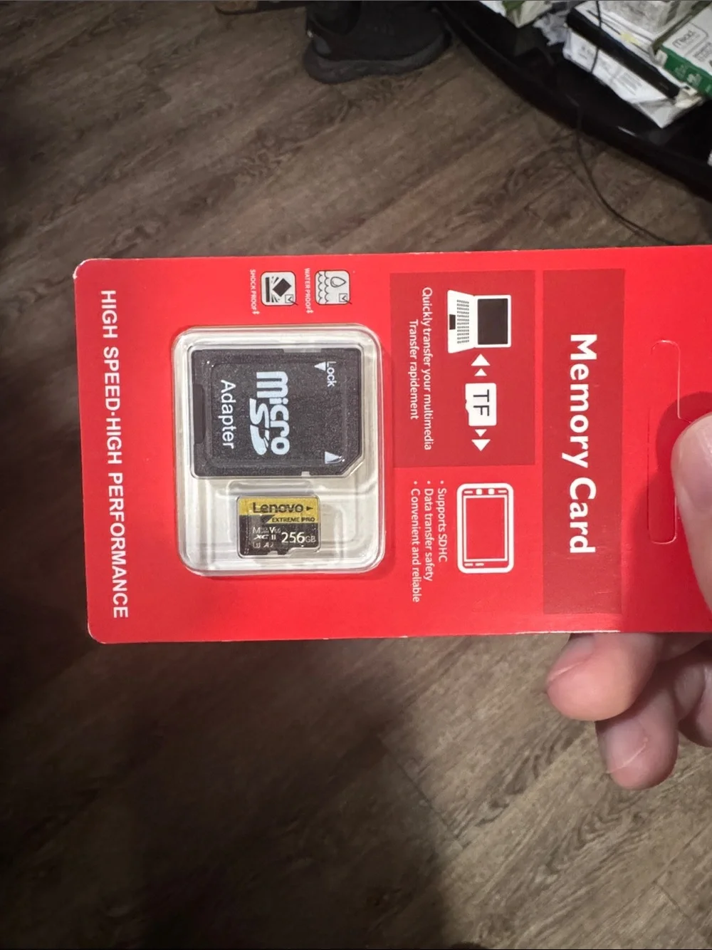 Lenovo 256GB MicroSD Card with Black Adapter - Red Packaging